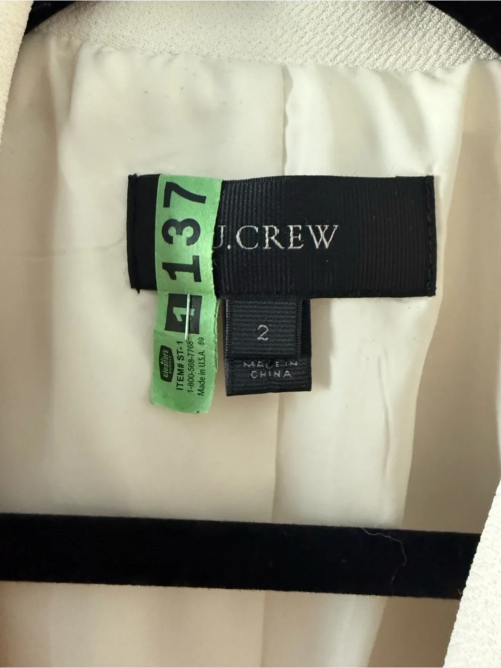 J. Crew Cream Single-Button Tailored Blazer